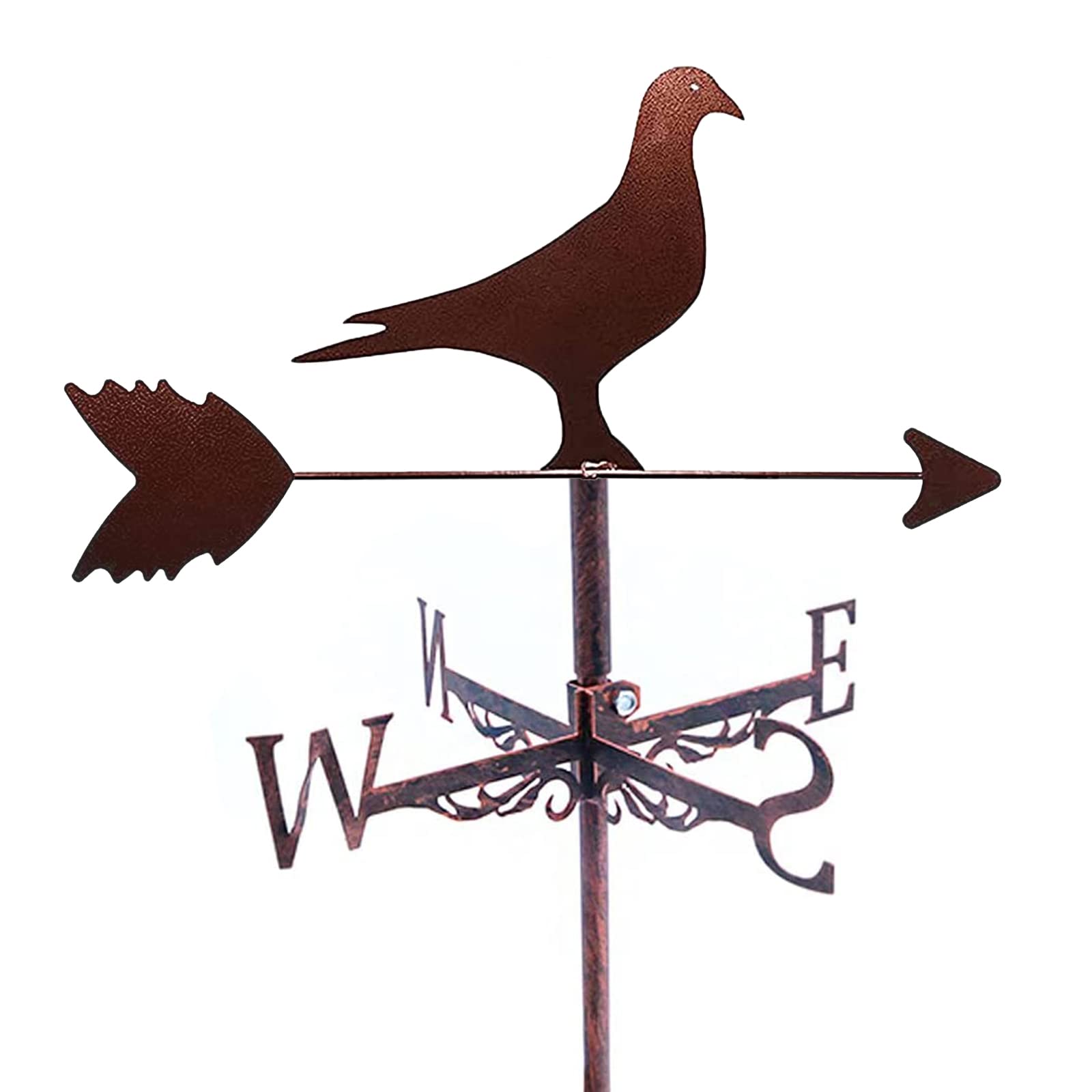 WIQUYBML Birds wind vane for Roof Mount Weather Vane Wind Direction Indicator Weathercock with Metal Bracket Outdoor Garden Courtyard Decoration