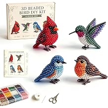 Coloday Tiny 3D Beaded Animal DIY Kit, 2026 New Cute Animals Beading Craft Set with Instructions, Upgrade Easy DIY Beading Embroidery Kit Cute Bead Art Handmade Bird Gift Bird