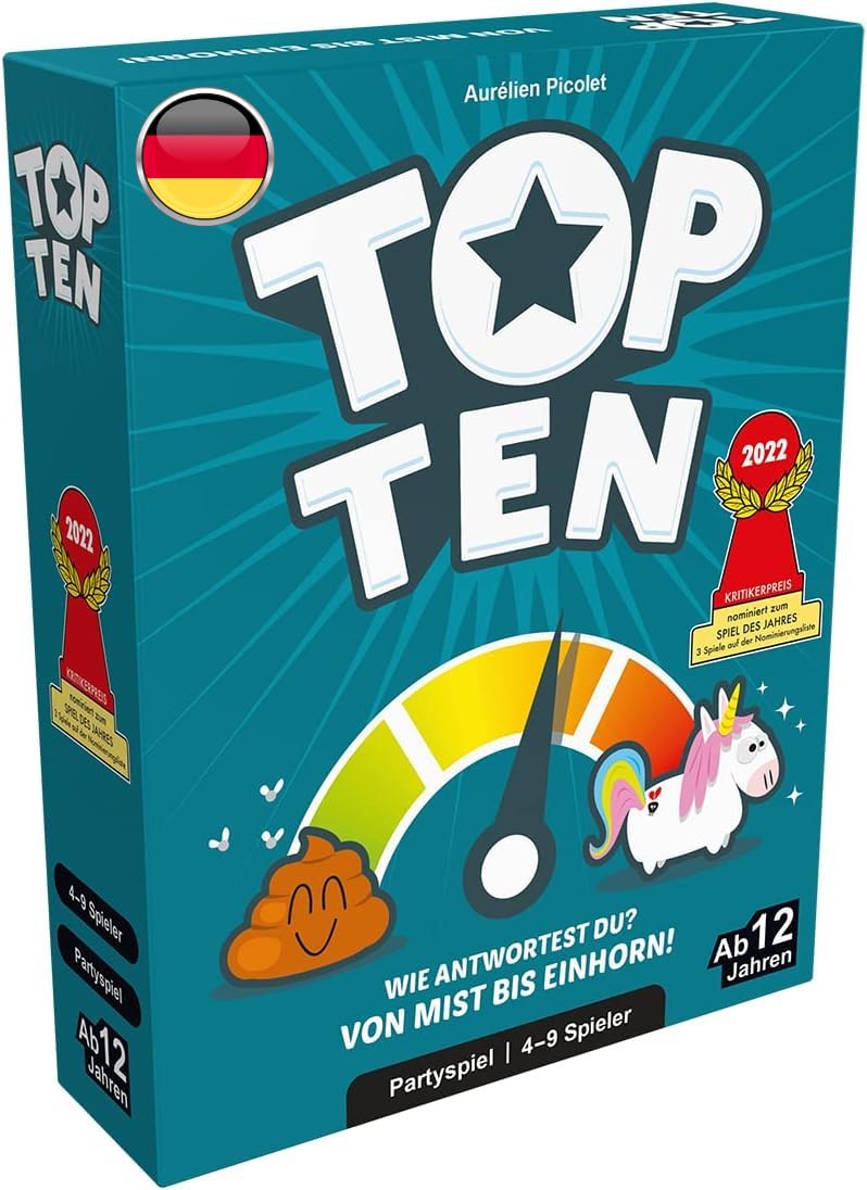 Asmodee - Top Ten, Multicolored, COGD0008, Game in German