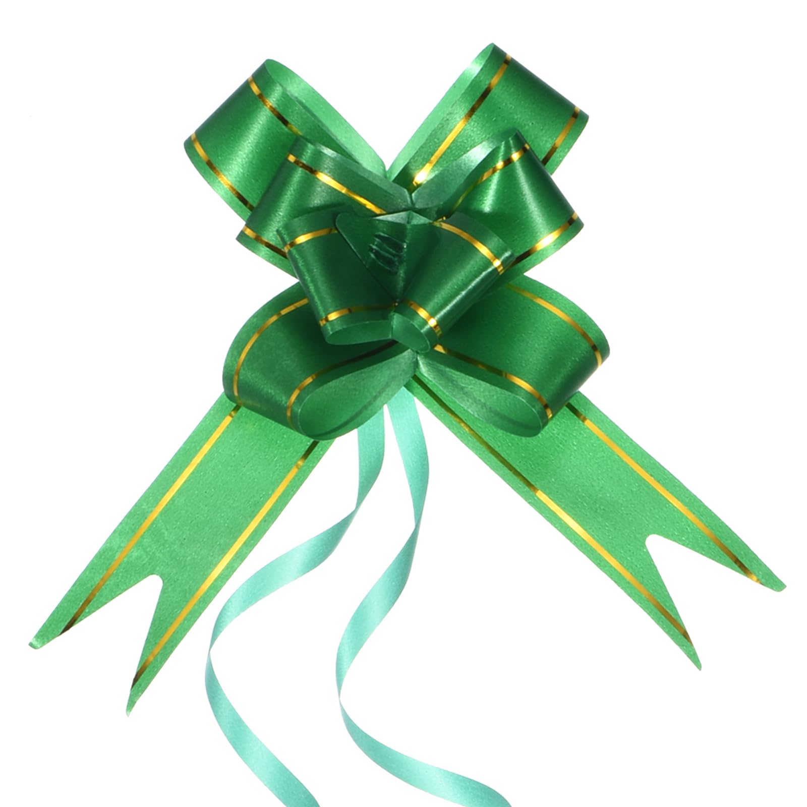 M METERXITY 40 Pack Pull Bows - Gold Thread Style Present Wrap String Bow, (2.8" Dark Green) - Image 4