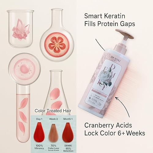 Miniatura 6 de DEMIKI Juego de champú y acondicionador japonés para mujer, juego de champú y acondicionador para cabello graso, sin sulfato, aroma a rosa,