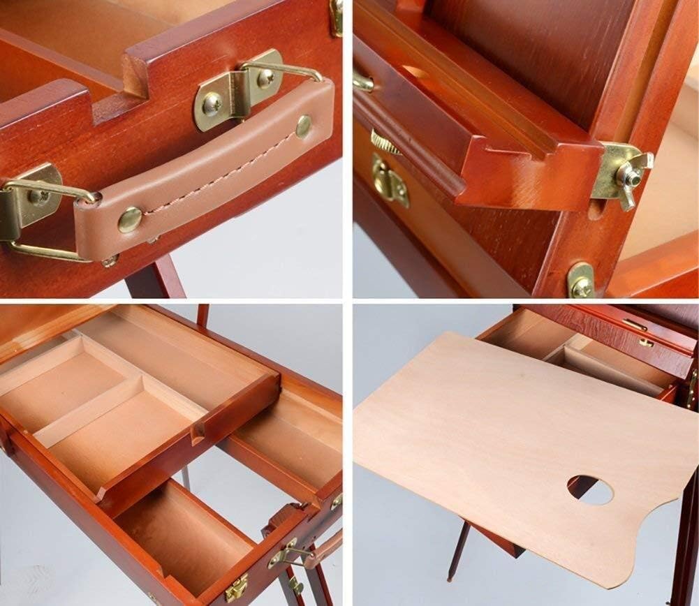 Easels Toolbox Watercolor Art Sketch Oil Painting Box Professional Display Place Whilst Elegant Versatile Table Ideal Different Things Solid Wood + Metal Artists Craft Box(