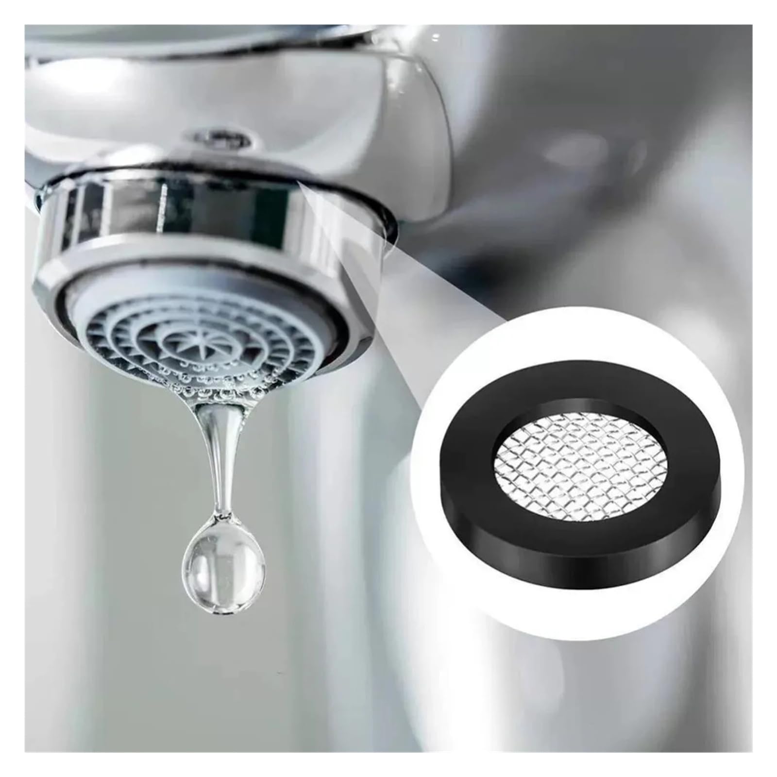 Arandelas de goma para filtro de grifo, 20 piezas de malla para cabezal de ducha para una fácil instalación con manguera de jardín, filtros de agua compatibles