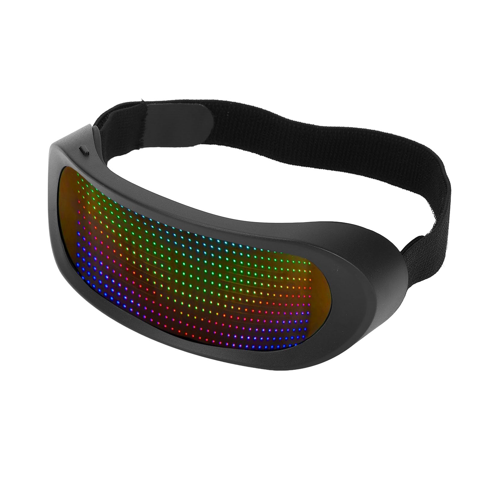 YUKERMARB LED Light Up Glasses, Frameless 12x36 Pixels APP Control BT Full Color Luminous Programmable Glasses with 432 High Brightness LEDs