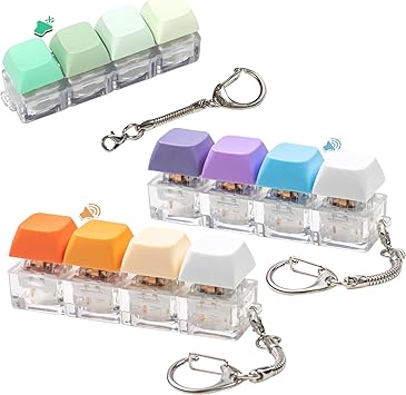 Keyboard Fidget Toy - 3PCS Keyboard Fidget Keychain Cound Fidget Toys Clicker Fidget Toy Stress Relief Keyboard Fidget Clicker