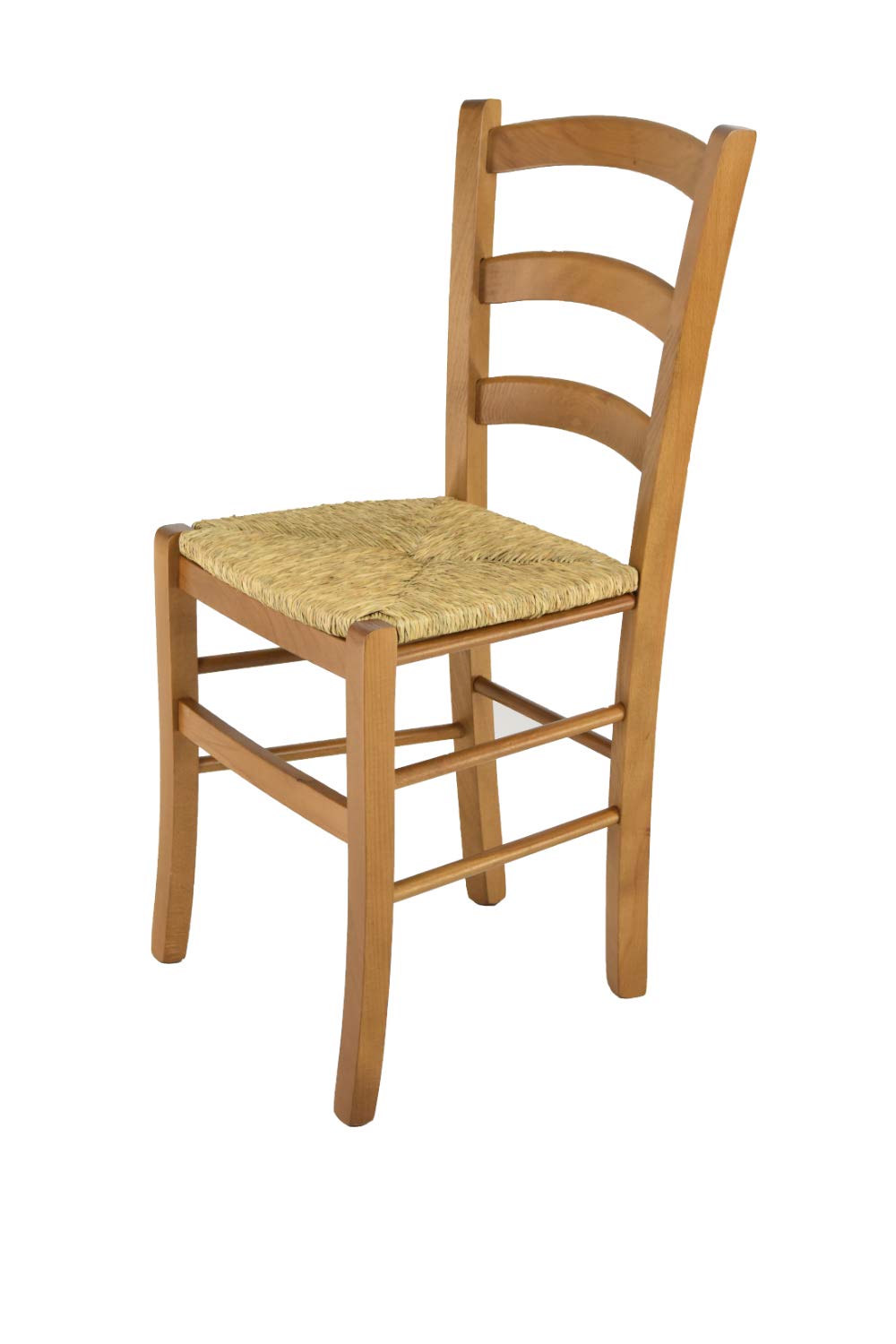 t m c s Tommychairs - Chair Venice suitable for Kitchen and Living Room, structure in beech wood, colour durmast and seat in straw