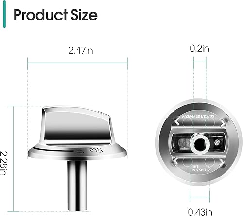 Miniatura 3 de Paquete de 2 pomos para estufa de gas 5304525746 para Fridgidaire FFGC3026SS FFGC3626SS, etc., perilla de control de rango de quemador 5304504839