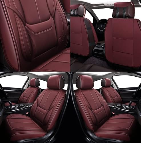 Oasis Auto Car Seat Covers Accessories 2 Pieces Front Premium Nappa Leather Cushion Protector Universal Fit For Most Cars Suv Pick-Up Truck, Automotive Vehicle Auto Interior Décor (Os-006 Burgundy) #TOP3