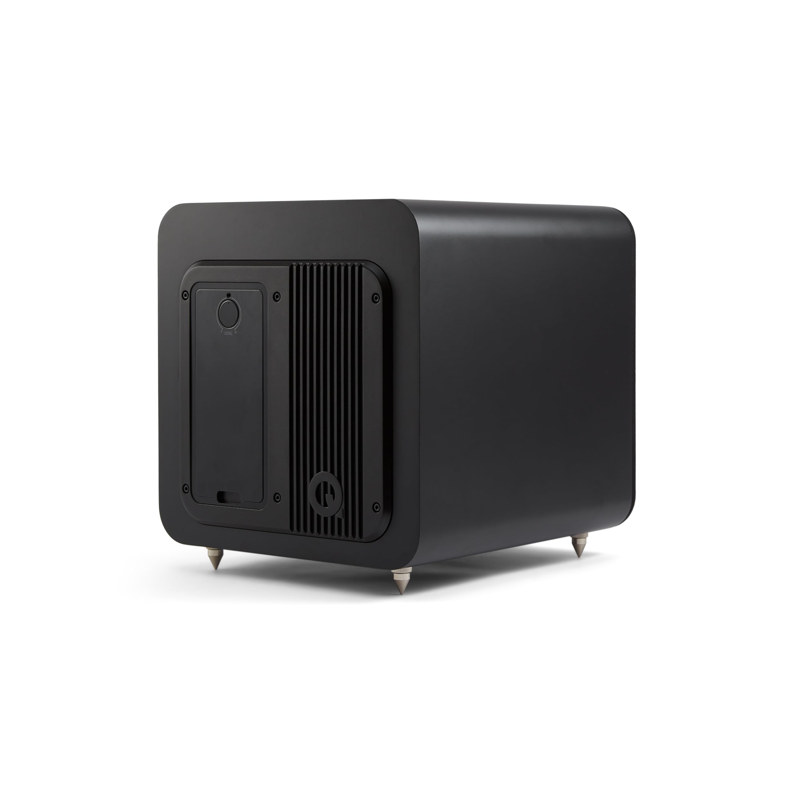 Q Acoustics Q SUB80 Subwoofer, controlador de graves de 8 pulgadas, carcasa deflectora infinita con amplificador de potencia máxima de 400 W para sistemas de cine en casa (negro satinado)