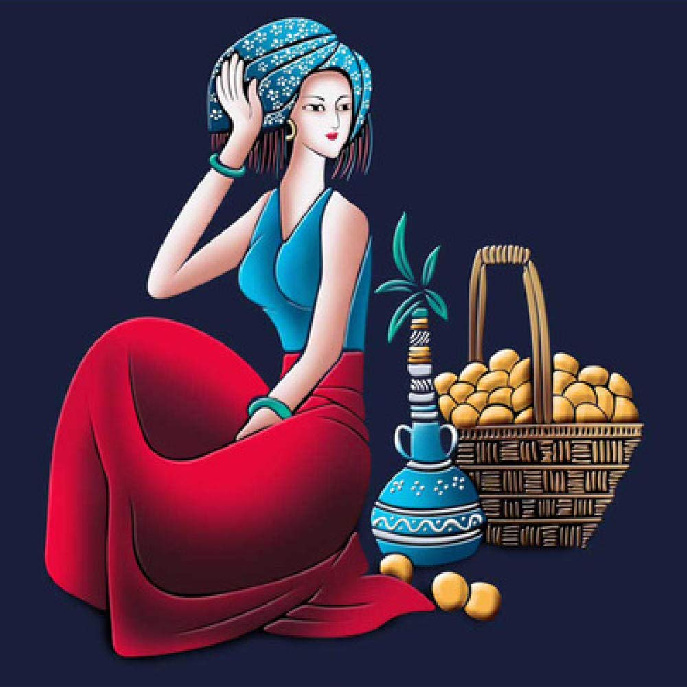 Broderie Diamant 5D Kit Complet Mosaïque Femme Classique pour Décorer le Salon 55x55