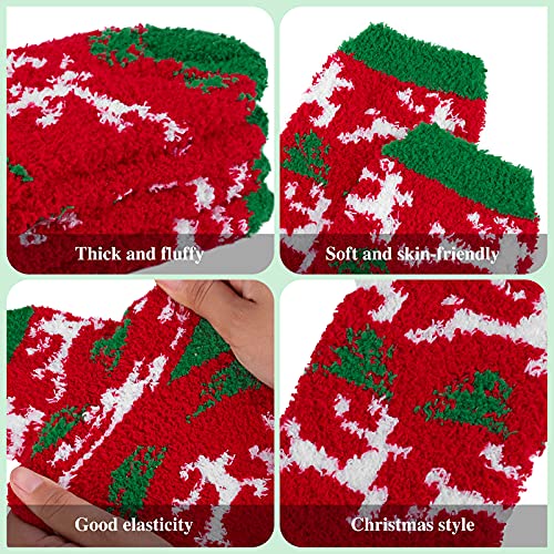 Cooraby 12 Pairs Women's Christmas Socks Holiday Warm Cozy Soft Socks for Girls Women Christmas Gifts3