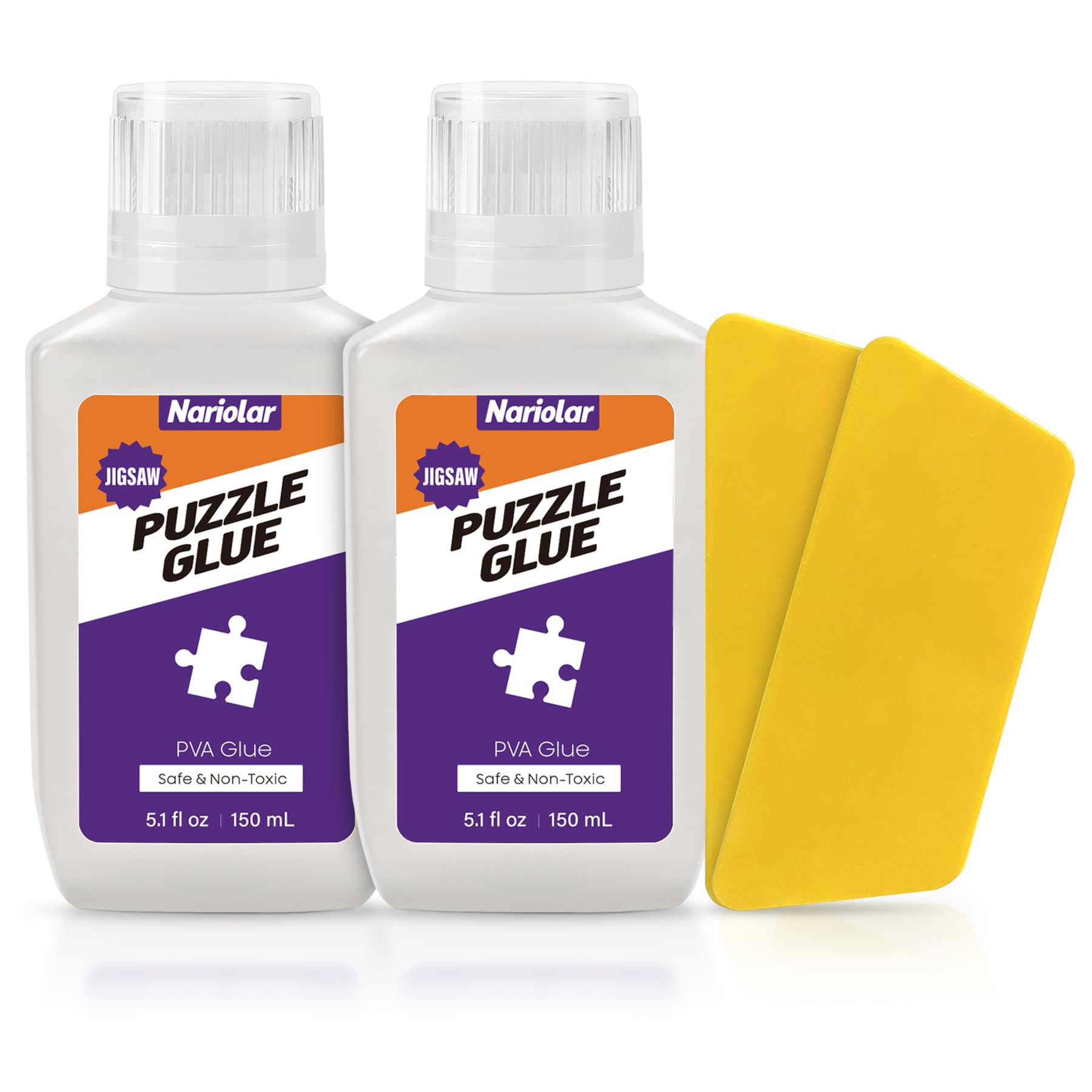 Nariolar 2 x colla trasparente per puzzle da 150 ml, con applicatore, adatta per fissare e appendere puzzle, confezione da 2