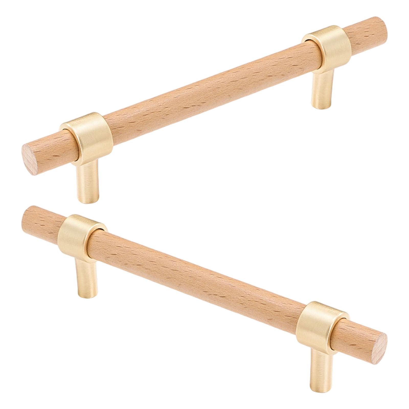 Msioytog 1pair Wooden Cabinet Knob Drawer Pulls Simple Furniture Decorative Handle for Dresser Kitchen Cupboard Door Enduring Wooden Cabinet Knob Drawer Pulls