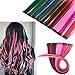20"(50cm) SEGO 10PCS Extensiones de Colores de Pelo Clip [Arco Iris] Mechas Fantasía para Niñas Muñecas Pelo Sintético Se Ve Natural Postizos Accesorios Lisos (80g)