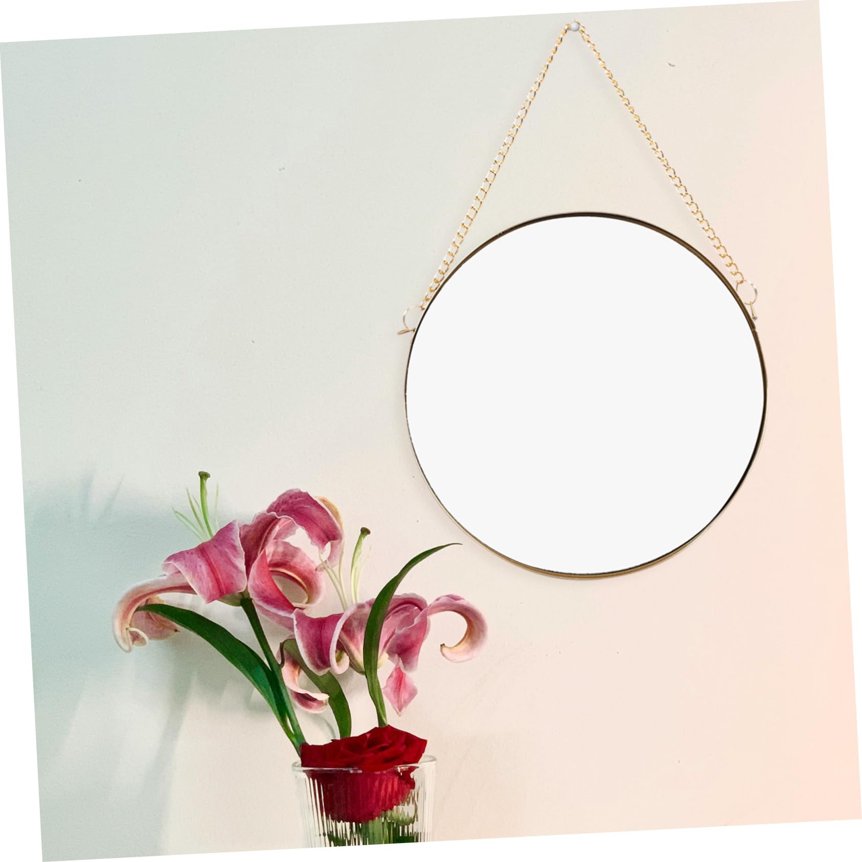 Alipis Runder Kosmetikspiegel aus Eisen und Glas für Badezimmer Wandspiegel Dekoration mit Praktischem Design zur Platzersparnis und Stilvollem Wohnambiente