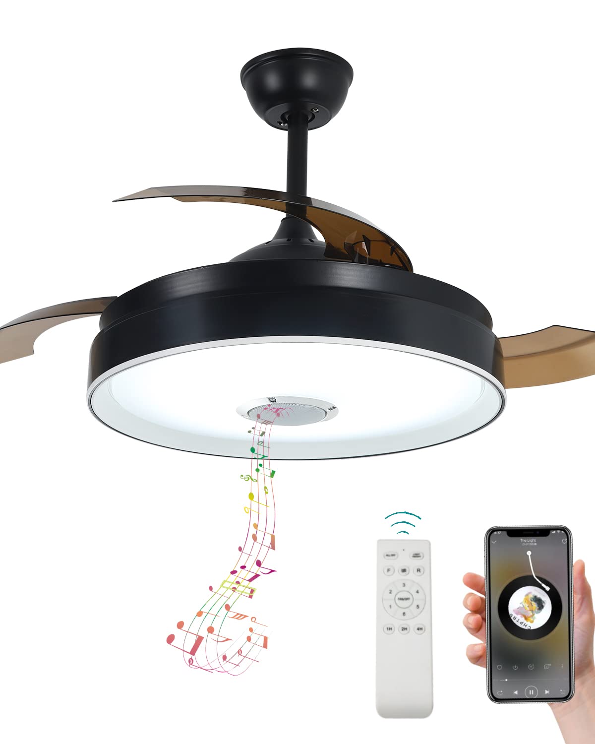 Photo 1 of *BRAND NEW* Wintpea Ceiling Fan Light with Retractable Blades and Remote, Bluetooth Ceiling Fan