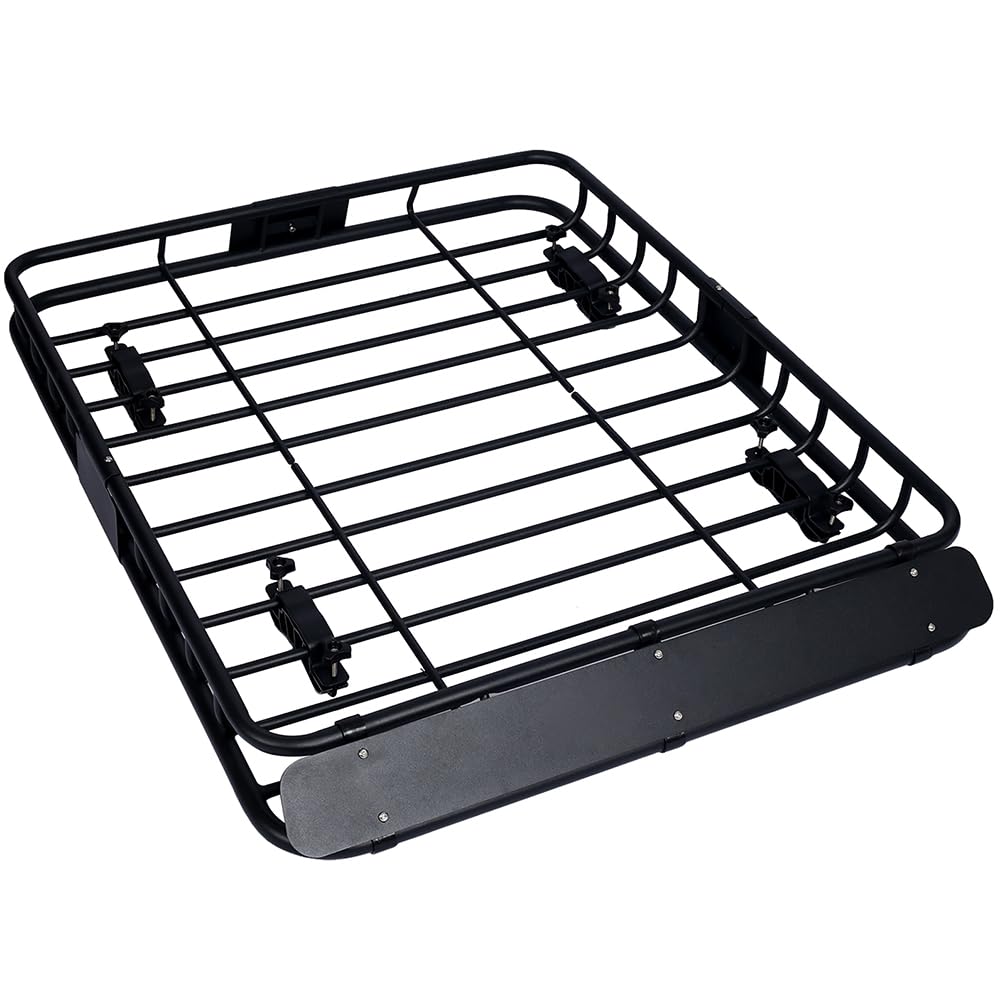 SPOFLYINN 38.5 x 43 Inch Universal Roof Rack Cargo Carrier Basket Rooftop Luggage Holder Carrier Basket for Camping Traveling 42 inches