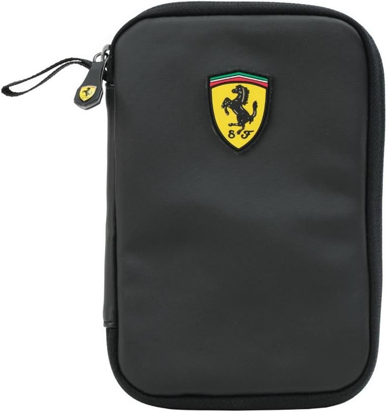 Ferrari Casuals Travel Zippered Wallet (Black)