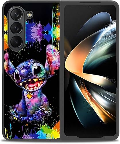 Miniatura 4 de cuwana Funda compatible con Samsung Galaxy Z Fold 5 (2023), linda puntada colorida de dibujos animados, delgada, suave, antiarañazos, cuatro