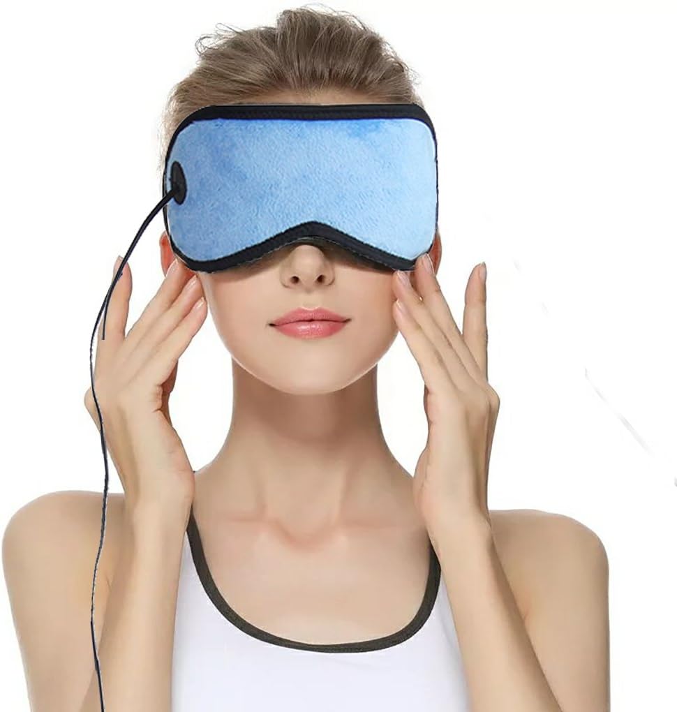 Far Infrared Portable Electric Heating Pad for Eyes, Portable USB Heated for Eyes, Sleep Mask, 3 Temperatures Control with 6.2 ft USB Cable,Eyes Mask for Puffy Eyes, Dry,Tired Eyes,Dark Circles