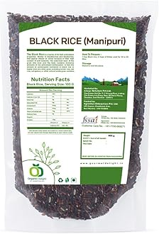 Organic Delight Black Rice 900 Gm Manipur Organic Black Rice Helps in Weight Loss | Karuppu, Kavuni Diabetic friendly Chawal | Healthy and Tasty Forbidden Hand Pounded Chawal | USDA Certified