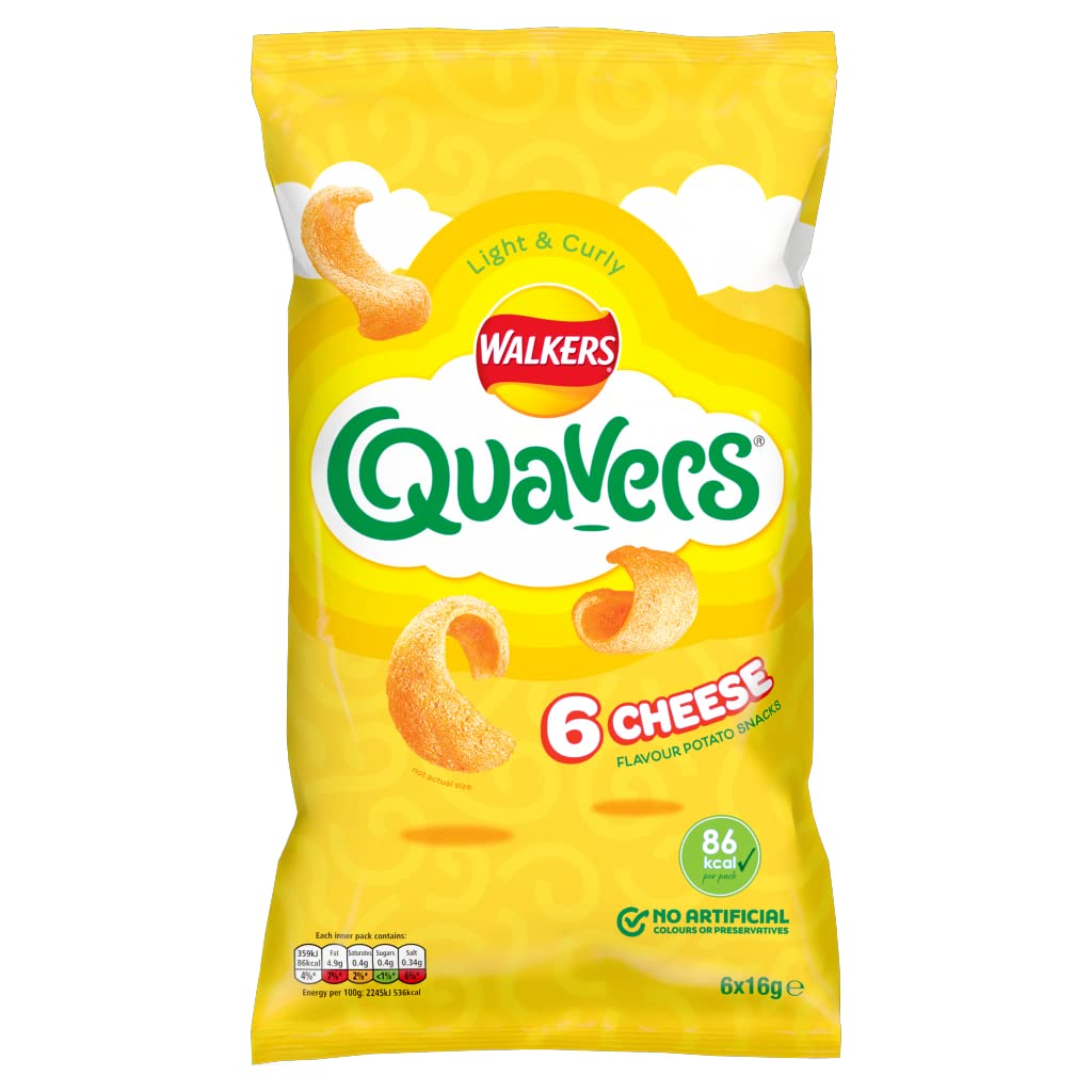 Walkers Quavers Cheese Multipack Snacks 6x16g Amazon.co.uk Grocery