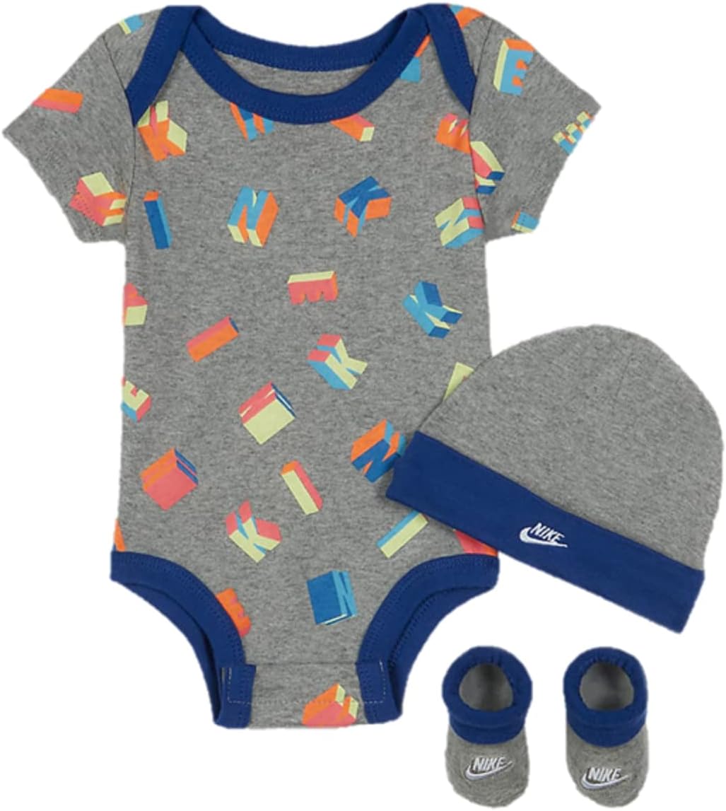 Nike Hat Bodysuit Bootie Set (Infant) Dark Grey