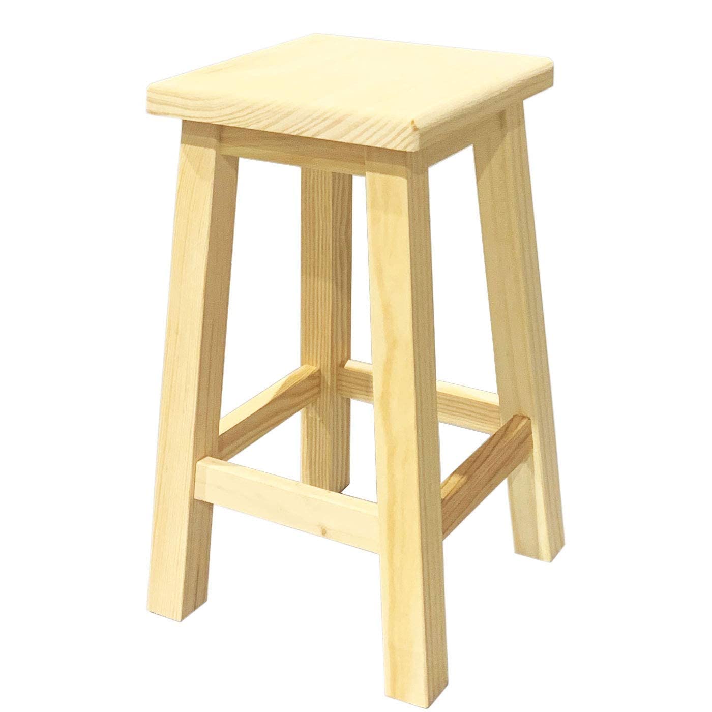 AC - Taburete de Madera Cuadrado - Deco 70 Cm - Diseño Clásico - Fabricación de Madera - Hogar y Cocina - Ideal para Cocina o Bar - Tamaño: 70 x 29 x 29 cm