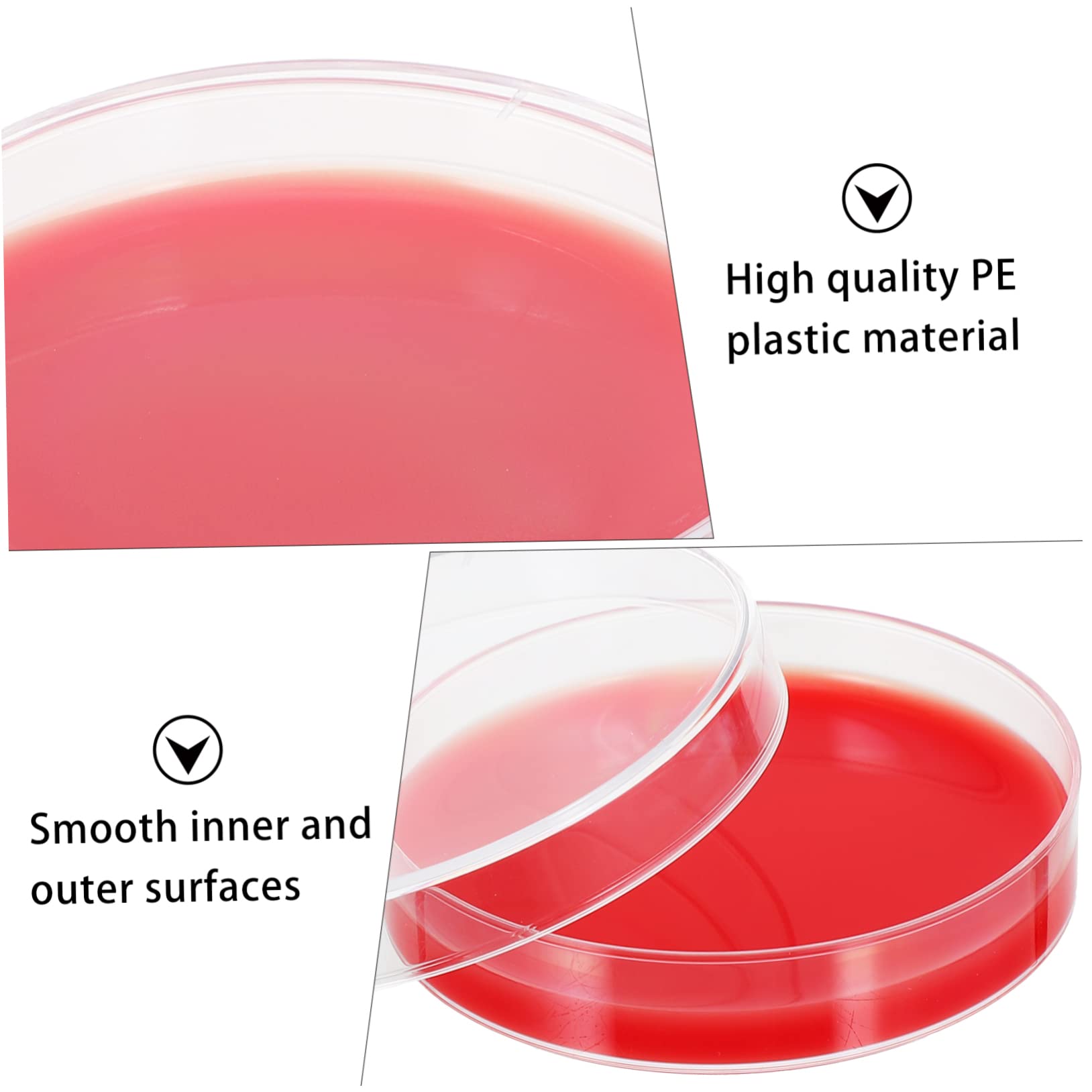 2 Series Medio De Agar Placa De Agar Nutritivo Equipo De Laboratorio Placas De Agar Prevertido Placa De Petri De Laboratorio Educación Física Rojo 10 Piezas*2