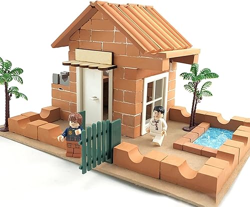 Miniatura 5 de Cayway Juego de 100 piezas de mini azulejos rojos para techo, azulejos falsos de 0.709 in, mesa de arena, accesorios de micro paisaje, bricolaje