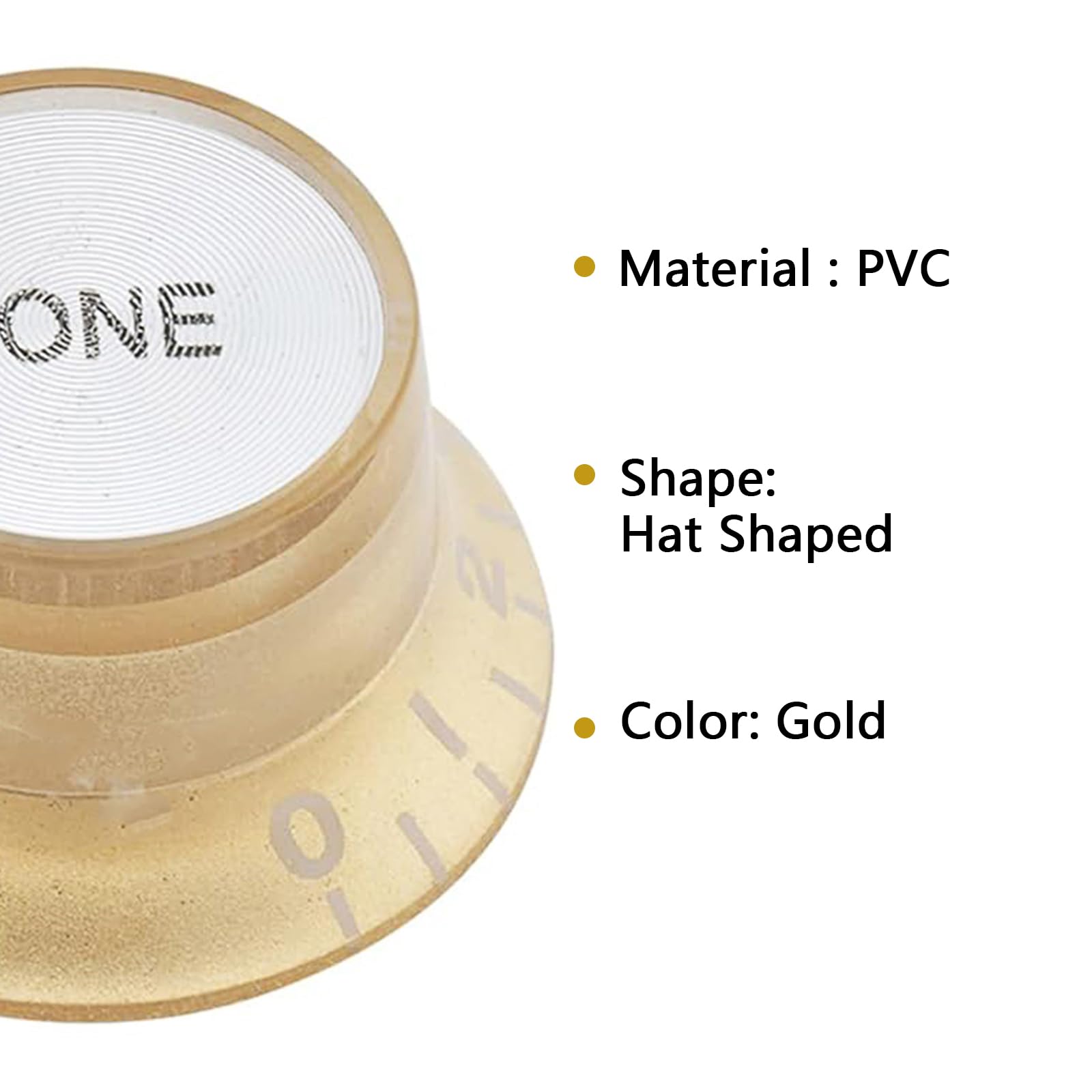 Musiin Electric Guitar Top Hat Knobs Speed Control Knobs 2 Volume 2 Tone Compatible Les Paul Epiphone Aluminum Guitar Hat LP Style Replacement Parts Four-Pack(Gold) - Image 3
