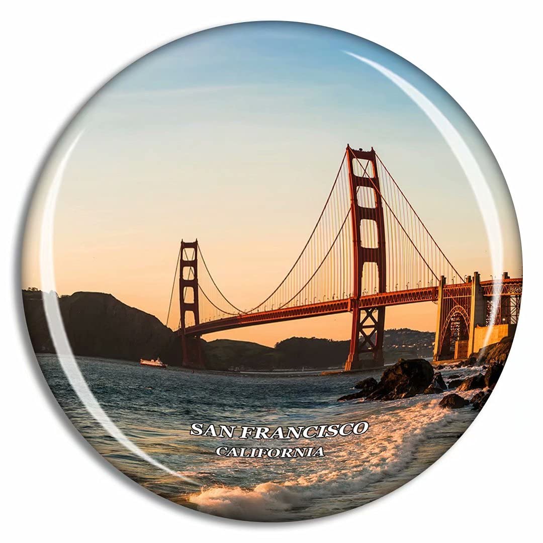Crystal Fridge Magnets San Francisco California USA Travel Souvenir Funny Sticker for Gift Home Decoration Office Whiteboard