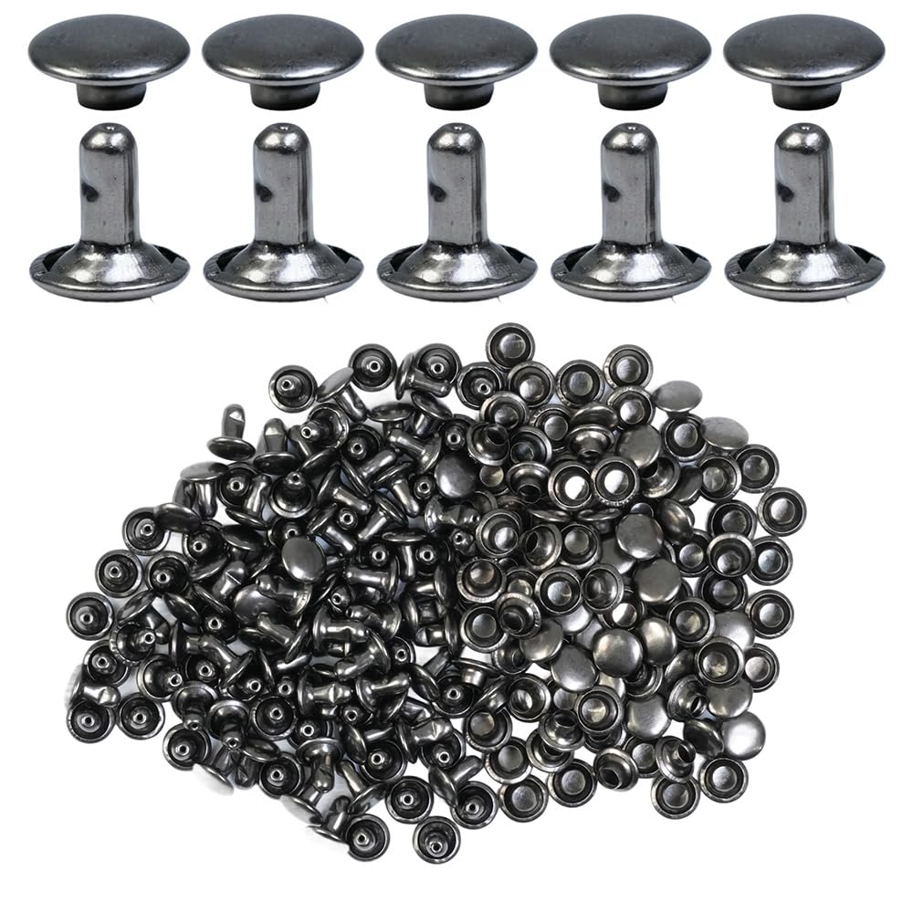 Rivets en cuivre 8 mm double capuchon noir pour réparer et personnaliser facilement vos chaussures