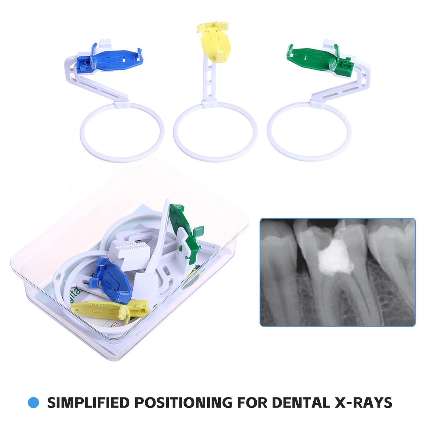 3 PCS Dental X-Ray Film Sensor Positioner Set – Color-Coded Holders for Precise Digital Sensor Alignment, Enhanced Imaging Quality for Dentistry Accurate Diagnosis
