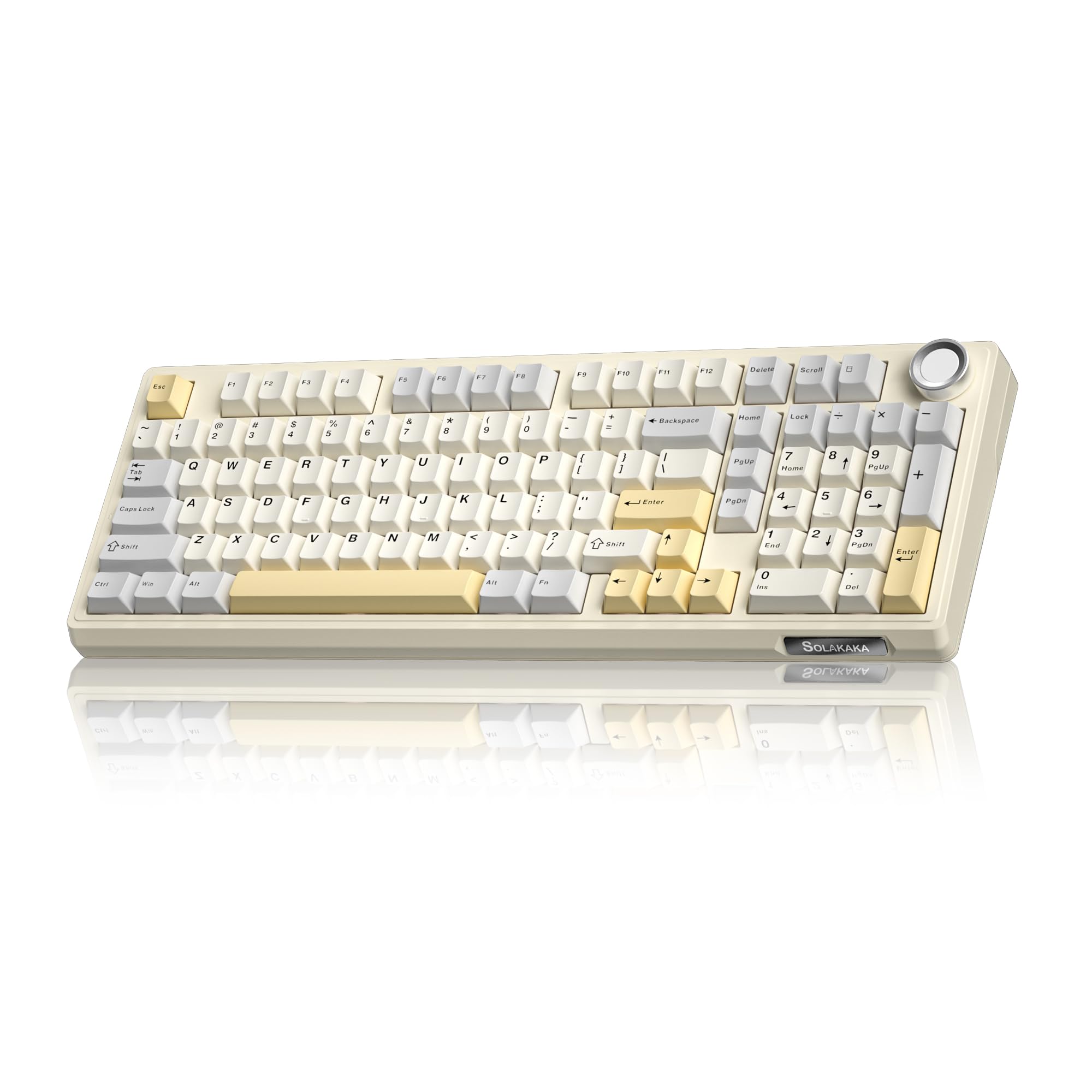 SOLAKAKA KI99 Pro 96 Wireless Gaming Keyboard RGB Creamy Keyboardw with Knob Hot-Swappable Pre-Lubed Switches Gasket Structure Mechanical