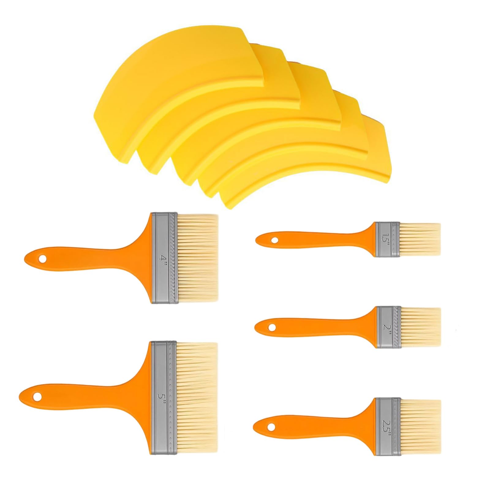 Wall Repaint Paint Tool Set with Brushes and Pour Spouts, 10 Piece Home Painting Tools with Brush Sizes for Trim, Tray, and Detail Work Wall Trim Brush Tray Pouring Tool