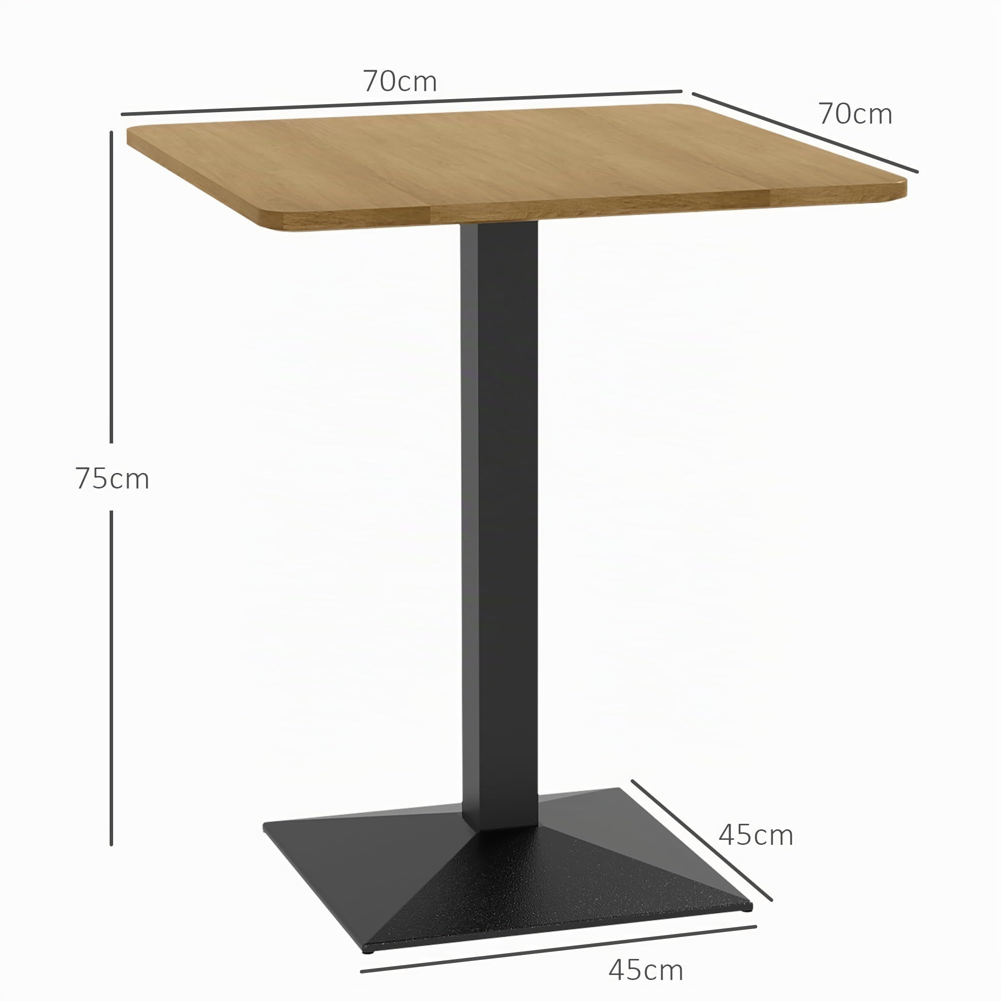 HOMCOM Table à Manger carrée pour 2 avec Plateau Effet Bois Marron foncé