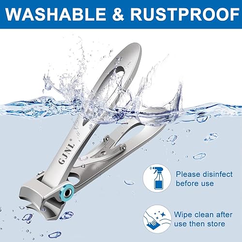 Miniatura 6 de Cortaúñas para hombres de uñas gruesas, muy afiladas de 0.630 pulgadas con apertura ancha de mandíbula, cortaúñas grandes y resistentes para