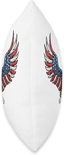 Miniatura 2 de Eagle American Flag Vulture Falcon Throw Pillow, 16x16, Multicolor