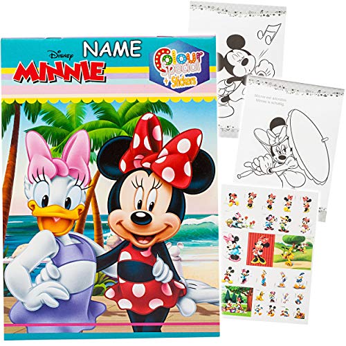 Malbuch/Malblock - A5 - Disney - Minnie & Mickey Mouse - mit vielen Sticker & Aufkleber - 32 Seiten - Mädchen - Dickes… – Bild 4