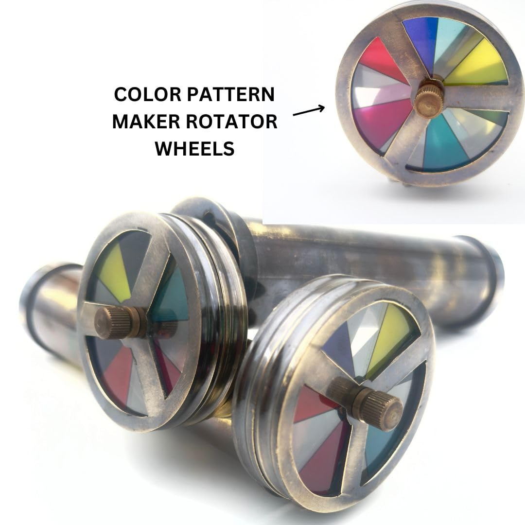 DAYOL'X Handmade Brass Kaleidoscope Educational Gift | Vintage Collection Replica, Birthday, Every Occasion Gift for Adults and Kids-Handmade Pisces Kaleidoscope
