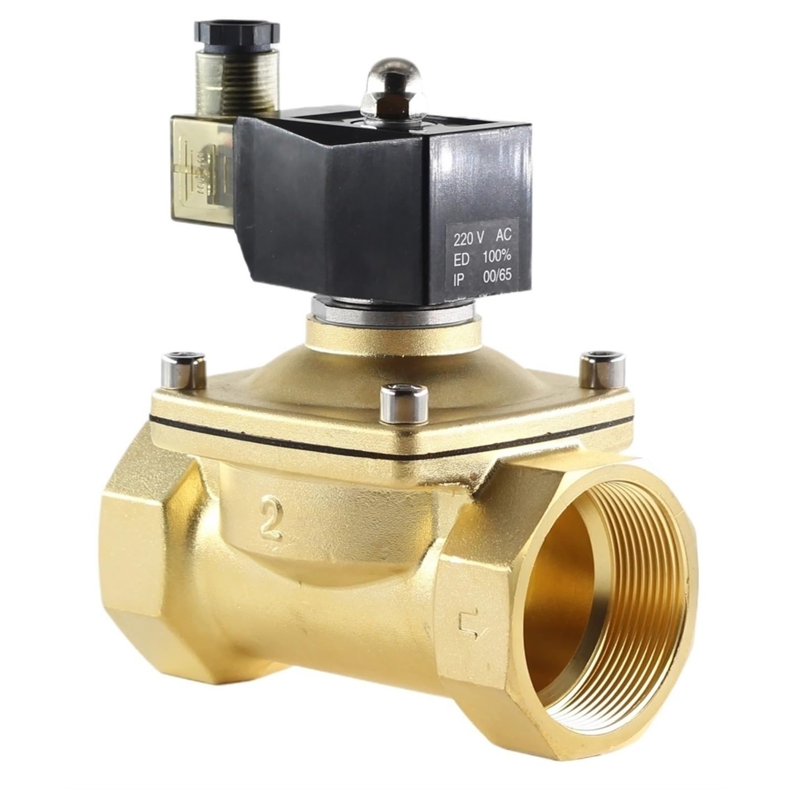 Électrovanne eau AC 24V vanne air électrique 2 pouces NF joint NBR 80 Celsius