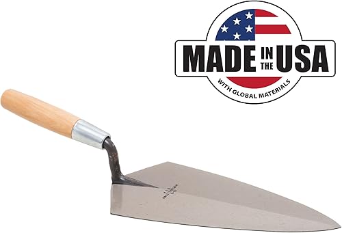 Miniatura 6 de MARSHALLTOWN Paletas de ladrillo, estilo Filadelfia, 10 1/2 X 5 1/4 pulgadas, mango de madera, ladrillo, bloque, cantería, mampostería, hecho en