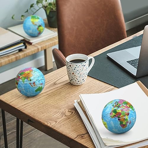 Miniatura 7 de Mini Earth - Pelotas blandas blandas de 3.7 pulgadas para niños y niñas, juguetes de geografía educativa, juguete de aprendizaje sensorial para
