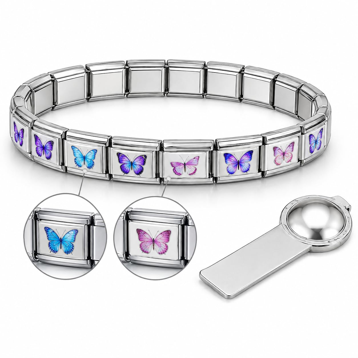 2Pcs Italian Charm Bracelet, bracelet charms, with Removal Tool-image-25