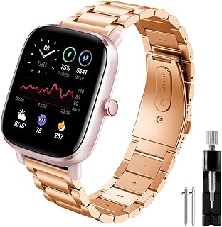 Syxinn Bracelet for Amazfit GTS 2 Mini/GTS 2/GTS 2e Bracelet, Amazfit GTS 3/3 Mini/GTS 4/GTS 4 Mini Bracelet 20 mm Stainless Steel Metal Watch Strap for Amazfit Bip 3/Bip 3 Pro/Bip S/Bip Lite for Men