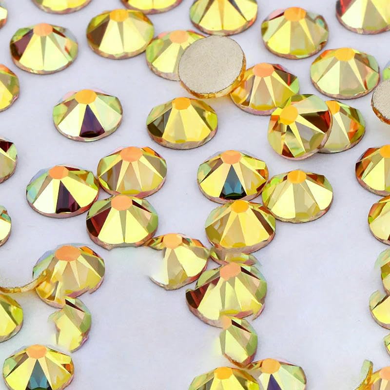 2088 Decorazioni per nail art fai da te in C non hotfix, 8 grandi e 8 piccoli strass, unghie adesive con retro piatto per nail art, metallo, luce s