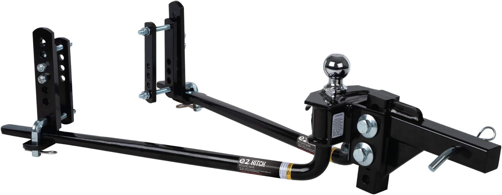 Fastway e2 2-Point Sway Control Round Bar Hitch, 94-00-1061, 10,000 Lbs Trailer Weight Rating, 1,000 Lbs Tongue Weight Rating, Weight Distribution Kit Includes Standard Hitch Shank, Ball IS Included
