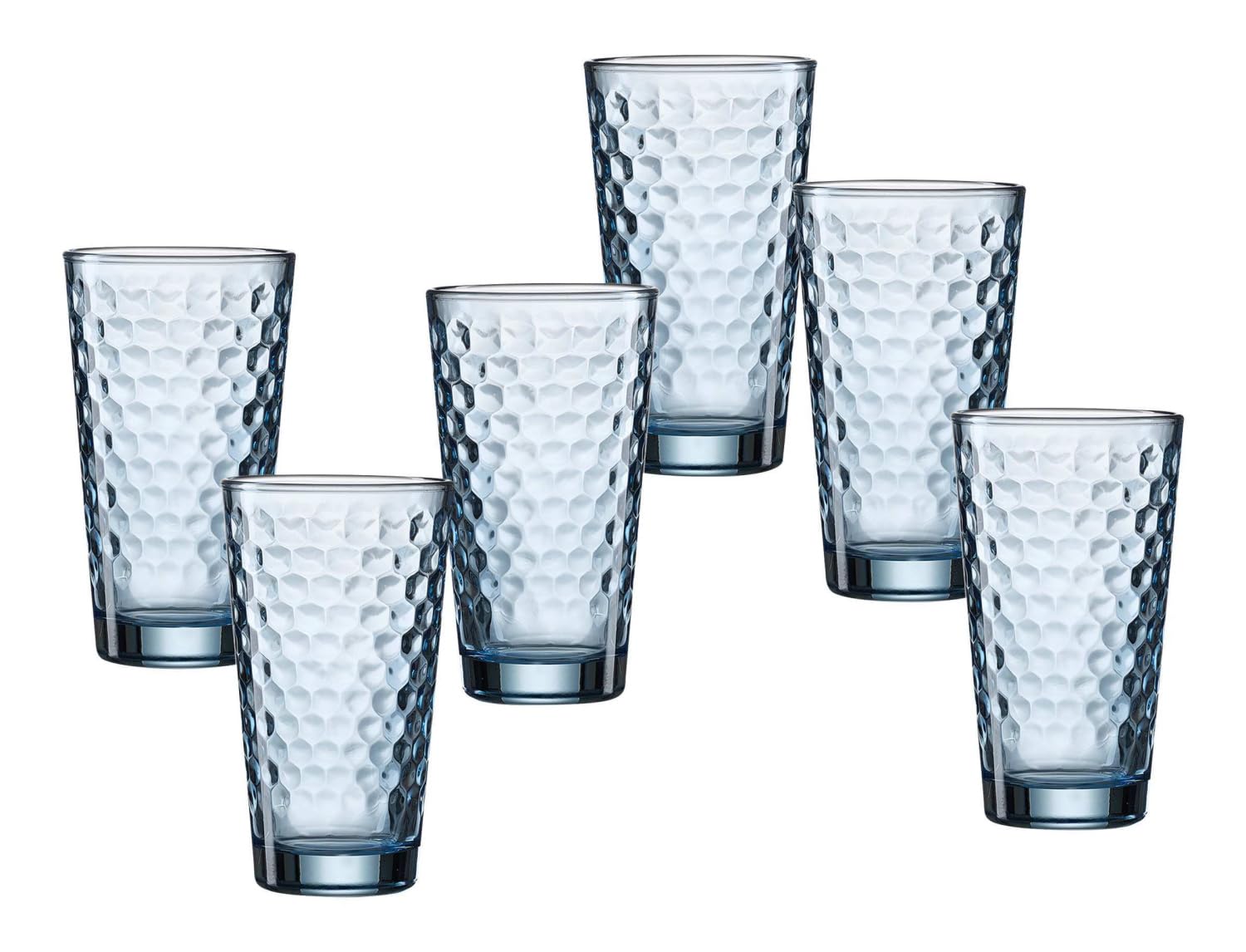 Ritzenhoff & Breker Zestaw szklanek do longdrinków Favo, 6-częściowy, niebieski, szkło