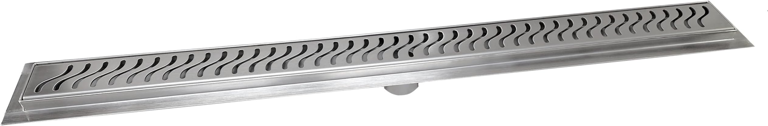 Royal Linear Shower Drain Stainless Steel Ocean Wave By Serene Steam 16